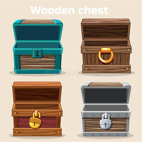 Opened Antique Treasure Chest With Diamonds Stock Vector Illustration