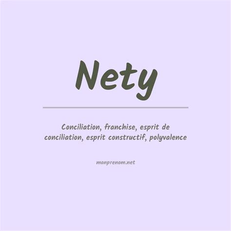 Signification Du Prénom Nety