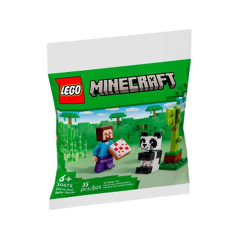 Lego Minecraft Steve And Baby Panda