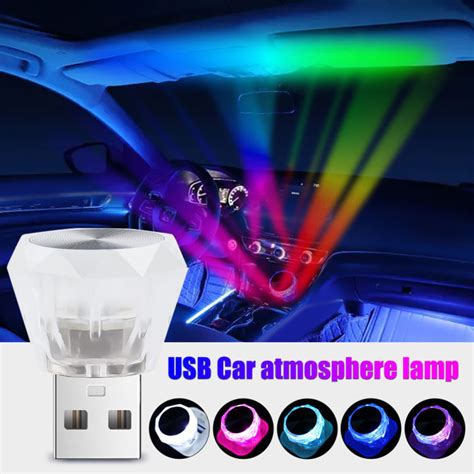15pcs Car Usb Atmosphere Light Led Mini Colorful Night Light Wiring