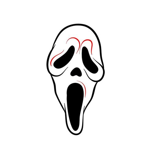 How To Draw Ghostface The Scream Mask Sketchok Drawing Guides