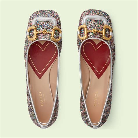 Ballerina Gucci Lovelight Con Cristalli E Morsetto In Pelle Con