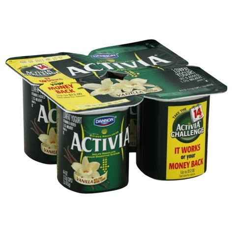 Dannon Activia Probiotic Yogurt Vanilla 4 Ct