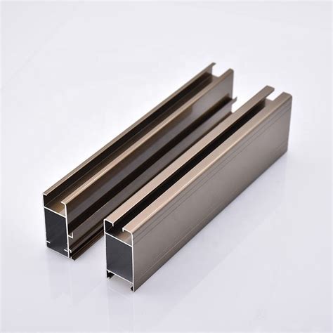 Brush Anodized Champagne Thermal Break Aluminum Profile For Windows And