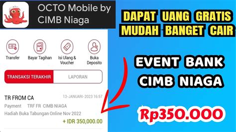 Event Bank Digital Terbaru Daftar Bank Cimb Niaga Dapat Uang Rp