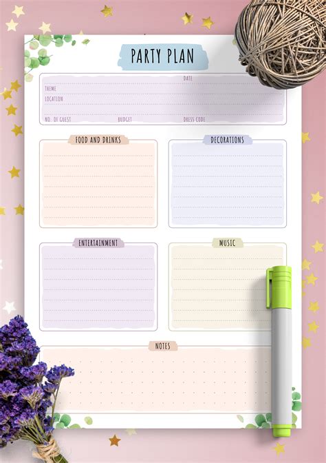 Party Planning Template Google Docs