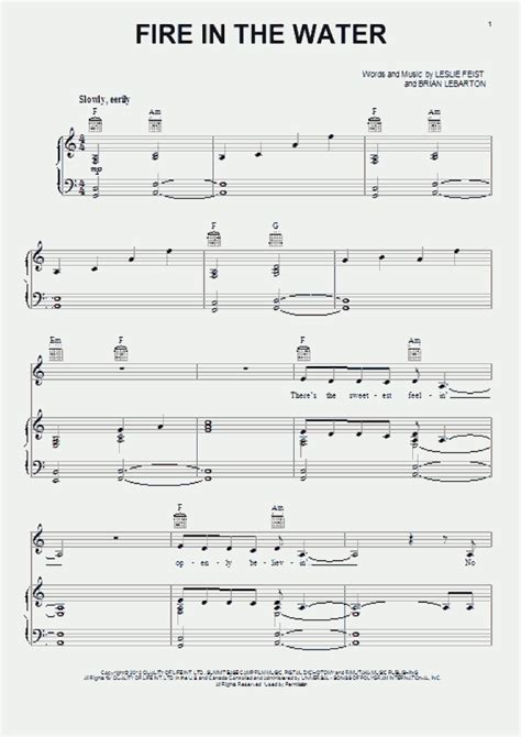 Fire In The Water Piano Sheet Music Onlinepianist