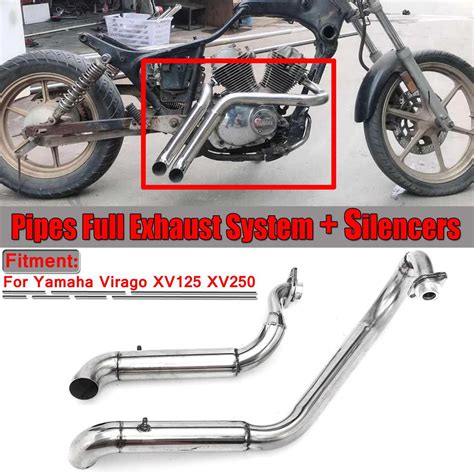 Stainless Steel Motorcycle Muffler Exhaust System Pipe Motorbike Exhaust Muffler Pipe Silencer