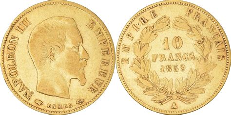 Coin France Napoleon III 10 Francs 1859 Paris Gold KM 784 3