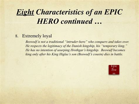 Ppt Characteristics Of An Epic Hero Powerpoint Presentation Free