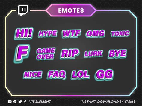 Twitch Emote Pack Twitch Text Emotes Twitch Hi Emote Etsy