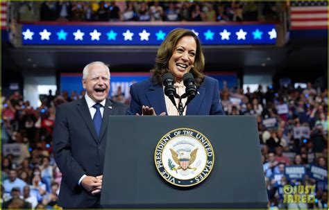 Kamala Harris And Tim Walz Attend First Rally As Running Mates Watch