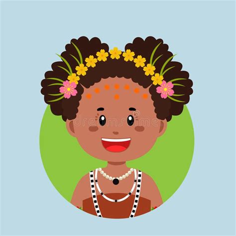 Avatar Of A Papua New Guinea Character Stock Vector Illustration Of
