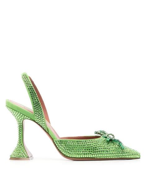 AMINA MUADDI Rosie Crystal Embellished Pumps In Green Lyst Australia