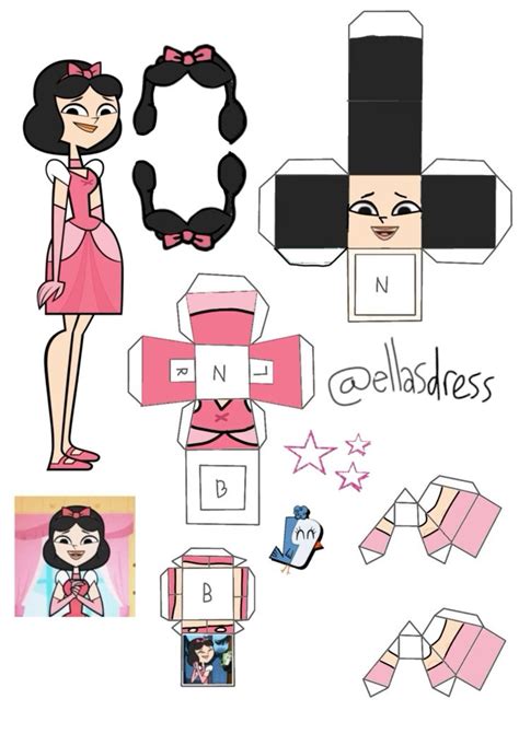 Ella Total Drama Papercraft Template🩷🎀 In 2024 Paper Crafts Paper Doll Craft Papercraft