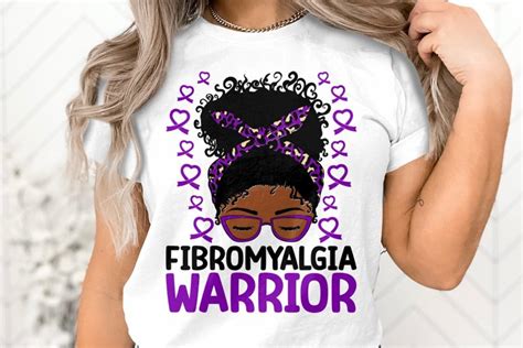 Fibromyalgia Awareness Svg Png Warrior Afro Messy Bun