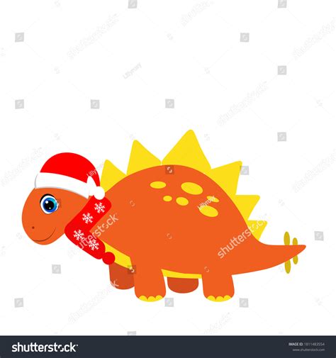 Cute Dinosaur Santa Claus Hat Illustration Stock Vector Royalty Free 1811483554 Shutterstock