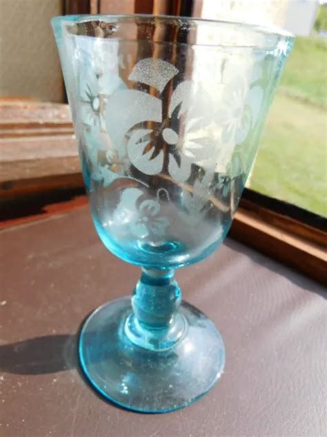 ANCIEN VERRE GRAVÉ XIX éme décor de fleurs gravées EUR 15 00 PicClick FR