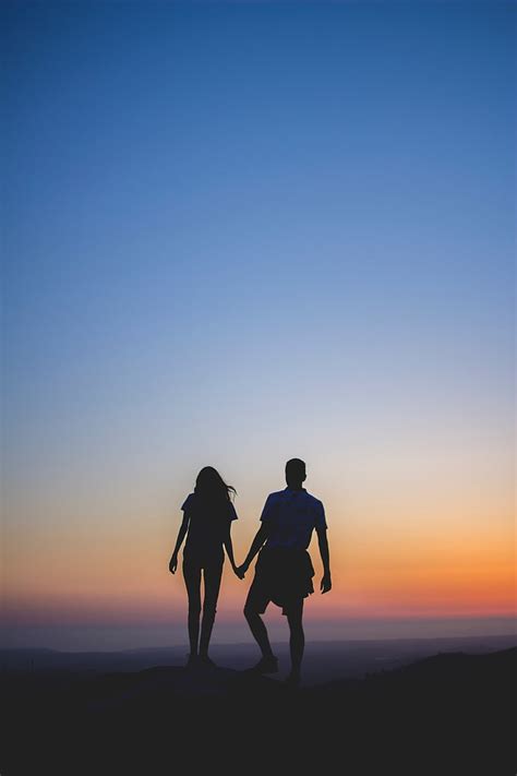 Hd Wallpaper Silhouette Photo Of Man And Woman Couple Silhouettes Love Wallpaper Flare