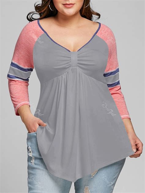 [42 Off] Plus Size Empire Waist Raglan Sleeve T Shirt Rosegal