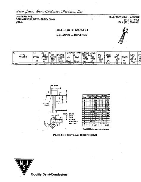 4067313 Datasheet11 Pages Njsemi Dual Gate Mosfet