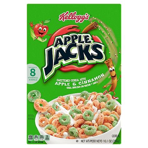 Kellogg's Apple Jacks Sweetened Cereal with Apple & Cinnamon, 10.1 oz