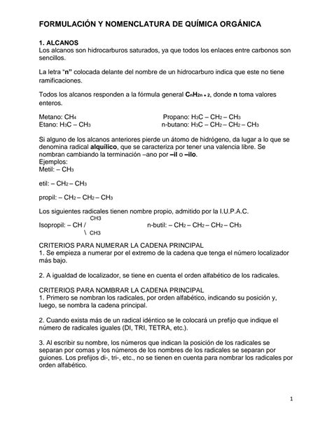 Solution Repaso Formulaci N Y Nomenclatura De Qu Mica Org Nica Studypool