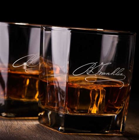 Signature Whiskey Glasses Set Of 2 Your Custom Signature Etsy