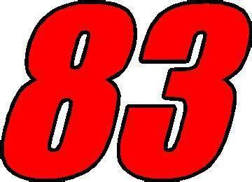 NASCAR Decals :: 83 Race Number 2 Color Impact Font Decal / Sticker