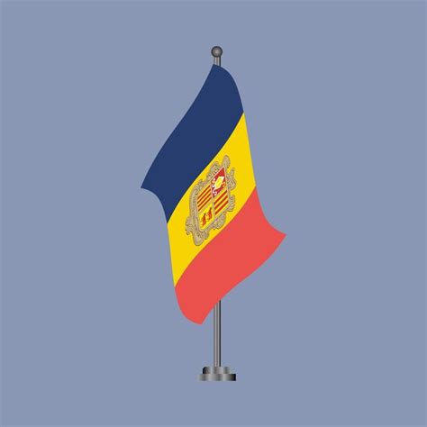 Ilustra O Do Modelo De Bandeira De Andorra Vetor Premium