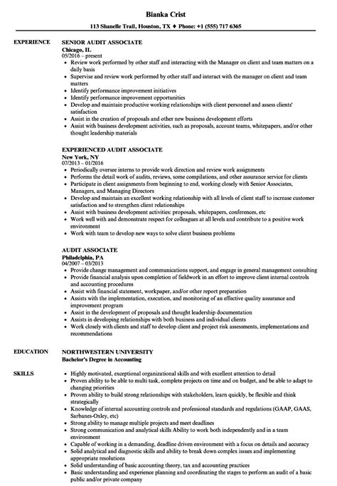 Audit Associate Resume Samples Velvet Jobs