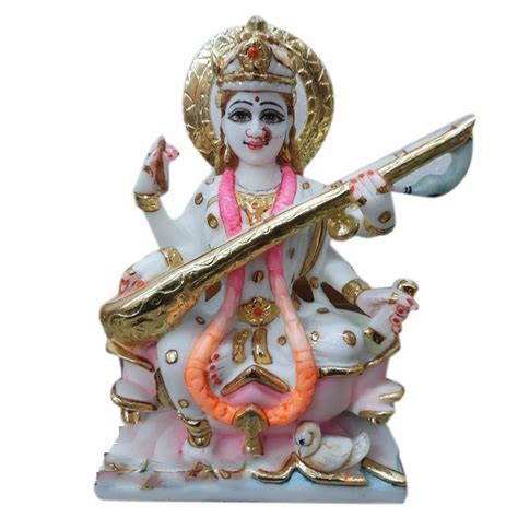 Painted Hindu Marble Saraswati Maa Statue At Rs 4100 In Alwar ID