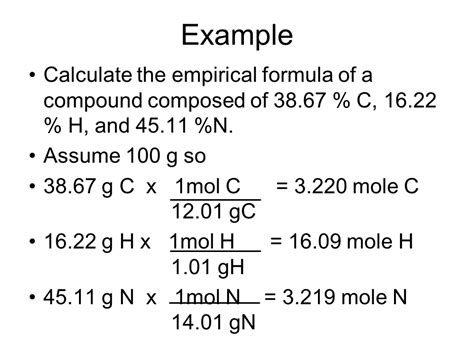 Determining Empirical Formulas Worksheets