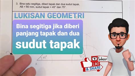 Lukisan Geometri Segitiga Bina Segitiga Jika Diberi Dua Sudut