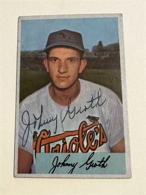 Johnny Groth Signed Autographed Bowman Baseball Card Ebay