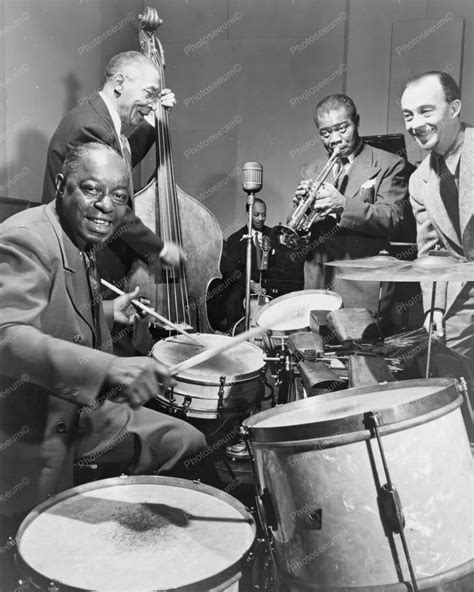 Louis Armstrong 1940s Lively Band Scene 8x10 Reprint Of Old Photo