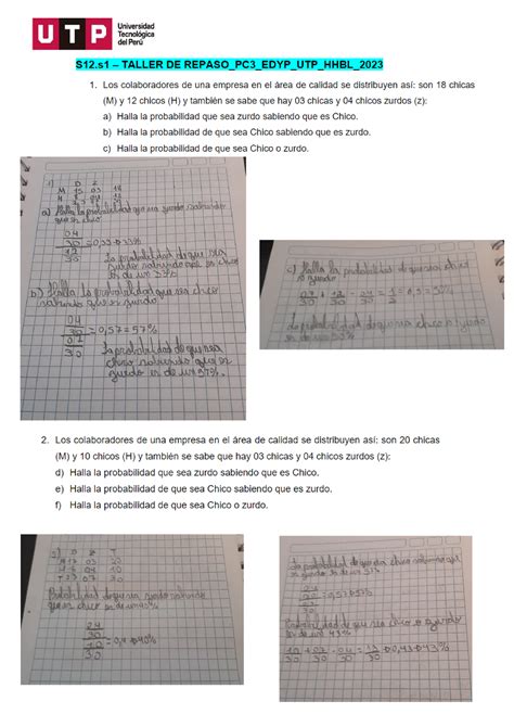 Taller Estadistica Semana Estad Stica Descriptiva Y Probabilidades