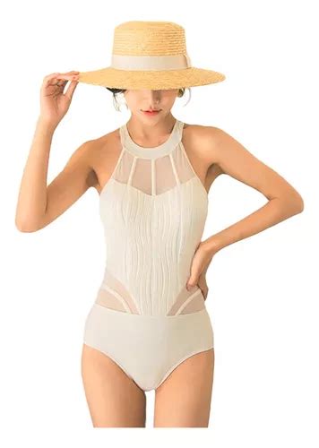 Bikini De Cintura Alta De Malla Sexy De Una Pieza Para Mujer Meses Sin Inter S