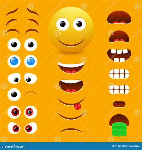 Emoji Creator Vector Set Design Emoticon D Character In Dizzy Facial