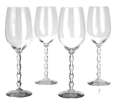 Wedgwood Vera Wang Crystal Orient Iced Beverage Glass Set4 Stemware