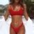 Solid Sexy Red Micro Bikini Set Women Swimming Suit Padded Bra Biquini Two Piece Swimwear Thong