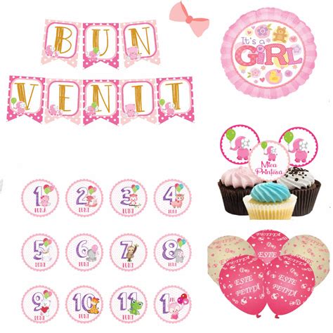 Set De Accesorii Petrecere Bun Venit Bebe Bebecard Model Cu Ursulet