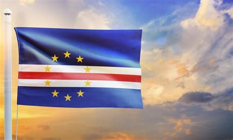 Bandera de país cabo verde bandera ondeante 3d aislada esign Foto