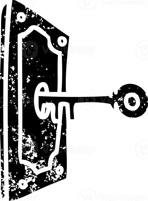 Hand Drawn Line Drawing Doodle Of A Door Handle Distressed Icon 45444348 Png