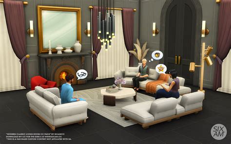 Modern Classic Living Room (CC Pack for The Sims 4)