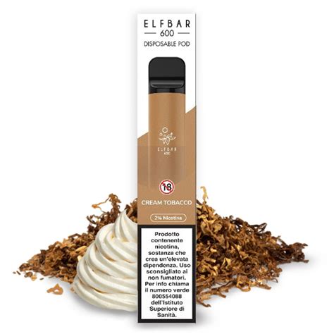 Elfbar E Cream Tobacco Sigaretta Elettronica Usa E Getta Linea Svapo