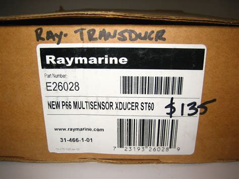 Raymarine E26028 P66 Transom Mount Transducer For St60 Speed Depth