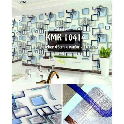 Jual Wallpaper Sticker Dinding Kotak Pohon Biru Di Seller Supermart