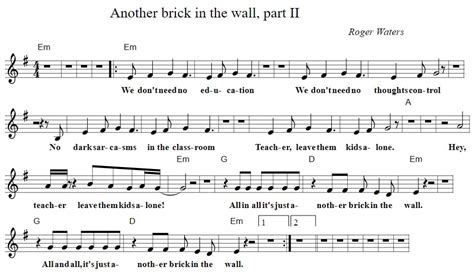 Another Brick In The Wall Guitar Chords