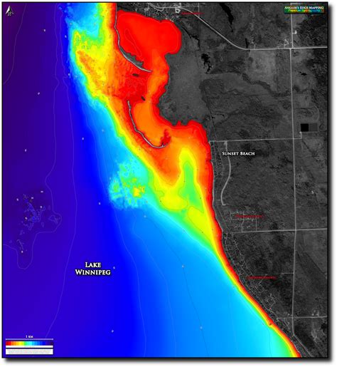 Lake Winnipeg Sunset Beach Print Map Angler S Edge Mapping